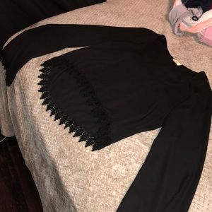 Black long sleeve sheer